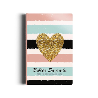 Bíblia Sagrada Listrada Coração | ARC | Letra Normal | Semi-luxo