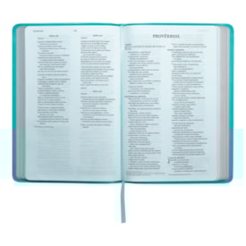 Segunda imagem do produto Bíblia Sagrada Luxo Slim | NVI | Letra Normal | Courosoft Verde Água