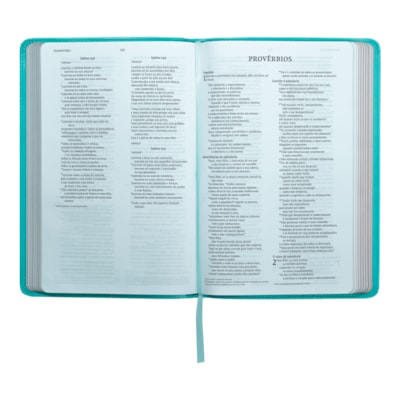 Segunda imagem do produto Bíblia Sagrada Luxo Slim | NVI | Letra Normal | Courosoft Verde Água