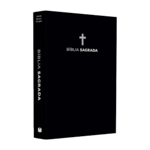 Bíblia Sagrada Média Cruz | ARC | Capa Brochura Preta
