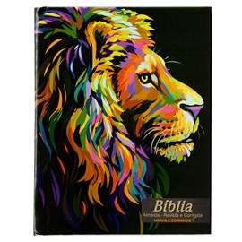 Bíblia Sagrada Média Lion Color Pintura | ARC | Letra Normal | Capa Dura