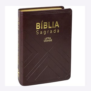 Bíblia Sagrada Média | NAA | Letra Grande | Capa Marrom Luxo