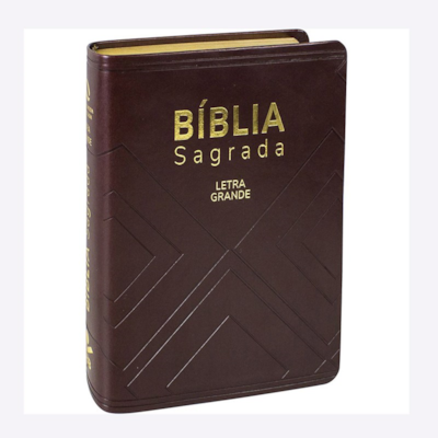Segunda imagem do produto Bíblia Sagrada Média | NAA | Letra Grande | Capa Marrom Luxo