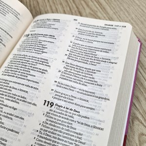 Bíblia Sagrada Média | NTLH | Letra Normal | Capa Luxo Violeta e Vermelho