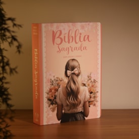 Segunda imagem do produto Bíblia Sagrada Menina Com Rendas | ARC | Letra Gigante | Harpa Avivada e Corinhos | Capa Dura