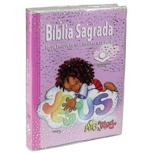 Bíblia Sagrada Mig e Meg | Letra Normal | NTLH | Capa Ilustrada Rosa