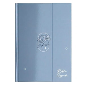 Bíblia Sagrada Minimalista Azul | ARC | Letra Gigante | Harpa e Corinhos | Capa Dura Carteira