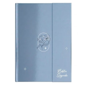 Bíblia Sagrada Minimalista Azul | ARC | Letra Gigante | Harpa e Corinhos | Capa Dura Carteira