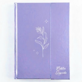 Bíblia Sagrada Minimalista Lilás | ARC | Letra Gigante | Harpa e Corinhos | Capa Dura Carteira