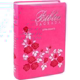 Bíblia Sagrada | NAA | Letra Gigante | Capa Luxo Pink Flores