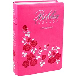 Bíblia Sagrada | NAA | Letra Gigante | Capa Luxo Pink Flores
