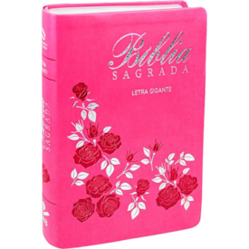 Segunda imagem do produto Bíblia Sagrada | NAA | Letra Gigante | Capa Luxo Pink Flores