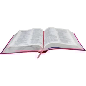 Segunda imagem do produto Bíblia Sagrada | NAA | Letra Gigante | Capa Pink Flor C/ Índice