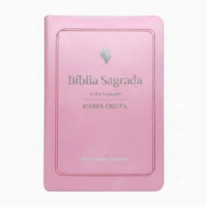 Bíblia Sagrada | NAA | Letra Gigante | Harpa Cristã | Capa Luxo Rosa Claro