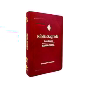 Segunda imagem do produto Bíblia Sagrada | NAA | Letra Gigante | Harpa Cristã | Capa Luxo Vinho