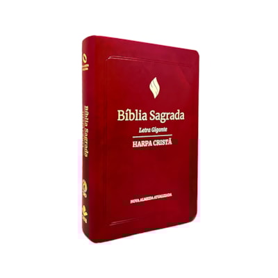 Segunda imagem do produto Bíblia Sagrada | NAA | Letra Gigante | Harpa Cristã | Capa Luxo Vinho