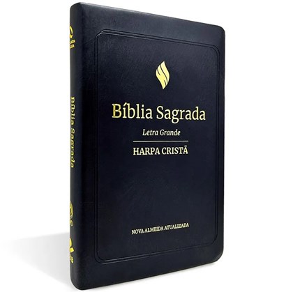 Bíblia Sagrada | NAA | Letra Grande | C/ Harpa Cristã | Capa Semi Luxo Preta