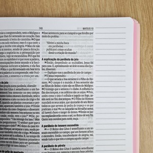 Bíblia Sagrada | NAA | Letra Grande | Capa Dura Cruz Rosa Com Espaço para Anotações