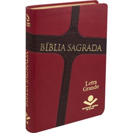 Bíblia Sagrada | NAA | Letra Grande  | Capa Vermelha e Marrom Luxo