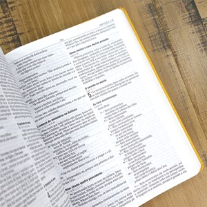 Bíblia Sagrada | NAA | Letra Normal | Capa Couro Legítimo Alçafrão