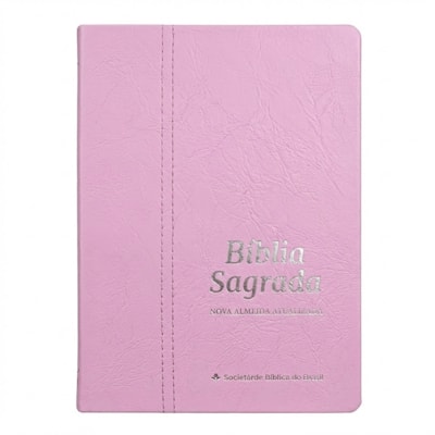 Bíblia Sagrada | NAA | Letra Normal | Capa Couro Legítimo Rosa