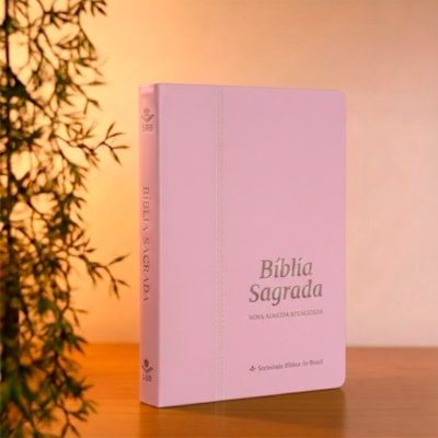 Segunda imagem do produto Bíblia Sagrada | NAA | Letra Normal | Capa Couro Legítimo Rosa