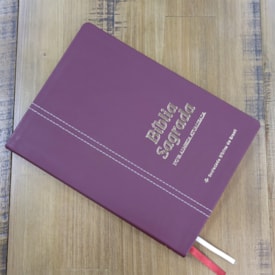Segunda imagem do produto Bíblia Sagrada | NAA | Letra Normal | Capa Couro Legítimo Rubi