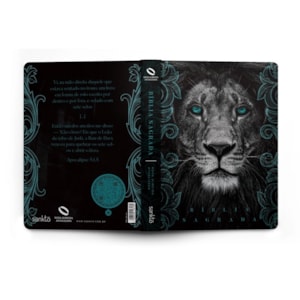 Segunda imagem do produto Bíblia Sagrada | NAA | Letra normal | Capa Dura Leão Cinza Turquesa