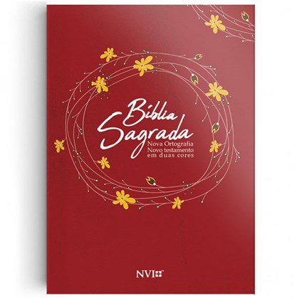 Bíblia Sagrada Nova Ortográfia Vermelha | NVI | Letra Normal | Brochura Duas Cores