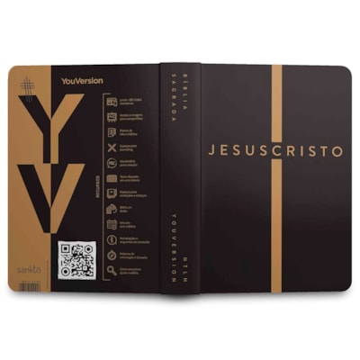 Segunda imagem do produto Bíblia Sagrada | NTLH | YouVersion | Jesus Cristo Dourada