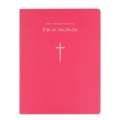 Bíblia Sagrada  | NVI | Capa Brochura Cruz Rosa
