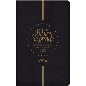 Bíblia Sagrada | NVI | Letra Extra Gigante Nova Ortografia Capa Luxo Preta