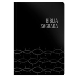 Bíblia Sagrada | NVI | Letra Grande | Capa Brochura Preta Espinhos