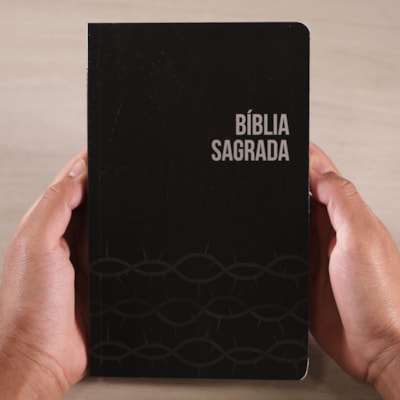 Segunda imagem do produto Bíblia Sagrada | NVI | Letra Grande | Capa Brochura Preta Espinhos