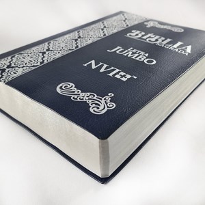 Bíblia Sagrada | NVI | Letra Jumbo | Cover book Luxo Azul