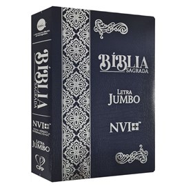 Bíblia Sagrada | NVI | Letra Jumbo | Cover book Luxo Azul