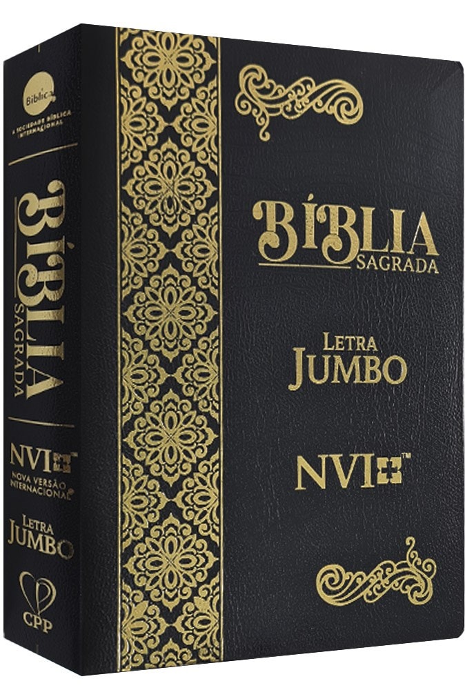 Bíblia Sagrada | NVI | Letra Jumbo | Cover Book Luxo Preta