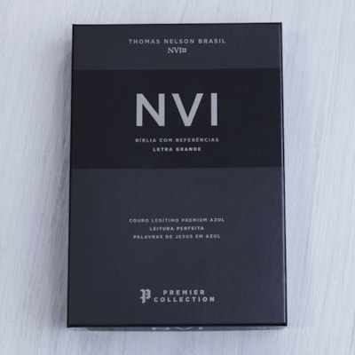 Segunda imagem do produto Bíblia Sagrada | NVI | Premier Collection | Capa Couro Luxo Azul