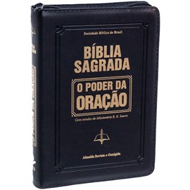 Bíblia Sagrada | O Poder da Oração | ARC | Letra Grande | Capa Semi Luxo Preta C/Ziper S/Borda