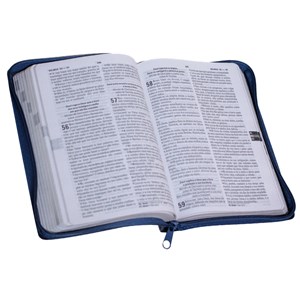 Bíblia Sagrada | O Poder da Oração | ARC | Letra Grandel | Capa Semi Luxo Azul C/Ziper S/Borda