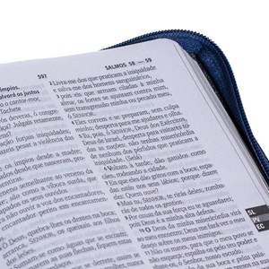 Bíblia Sagrada | O Poder da Oração | ARC | Letra Normal | Capa Semi Luxo Azul C/Ziper