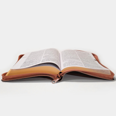 Segunda imagem do produto Bíblia Sagrada | O Poder da Oração | ARC | Letra Normal | Capa Semi Luxo Caramelo C/Ziper