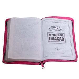 Bíblia Sagrada | O Poder da Oração | ARC | Letra Normal | Capa Semi Luxo Pink C/Ziper