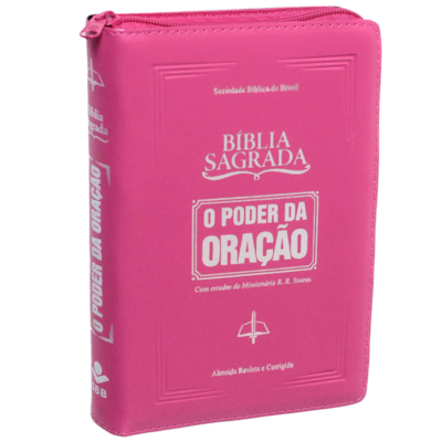 Bíblia Sagrada | O Poder da Oração | ARC | Letra Normal | Capa Semi Luxo Pink C/Ziper