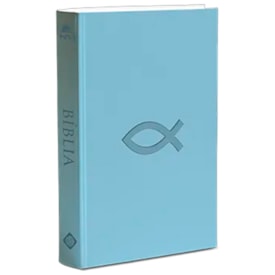 Bíblia Sagrada Peixe | NVI | Capa Flexível Azul