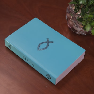 Segunda imagem do produto Bíblia Sagrada Peixe | NVI | Capa Flexível Azul