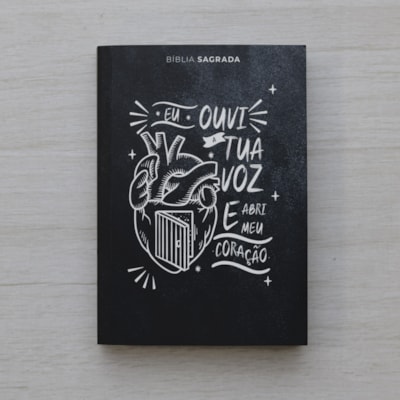 Segunda imagem do produto Bíblia Sagrada Pequena | ARC | Capa Brochura  Abri Meu Coração Preta
