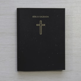 Segunda imagem do produto Bíblia Sagrada Pequena | ARC | Capa Brochura Salvos Pela Graça Preta
