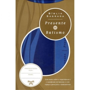 Segunda imagem do produto Bíblia Sagrada Presente de Batismo | Letra Normal | NVI | Capa Azul Luxo
