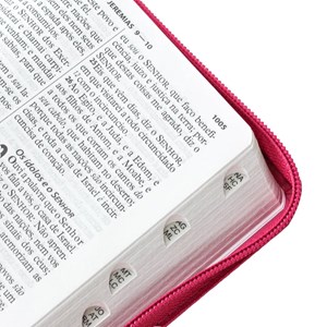 Bíblia Sagrada Raminhos | ARC | Letra Grande | Capa Pink C/ Zíper e Índice